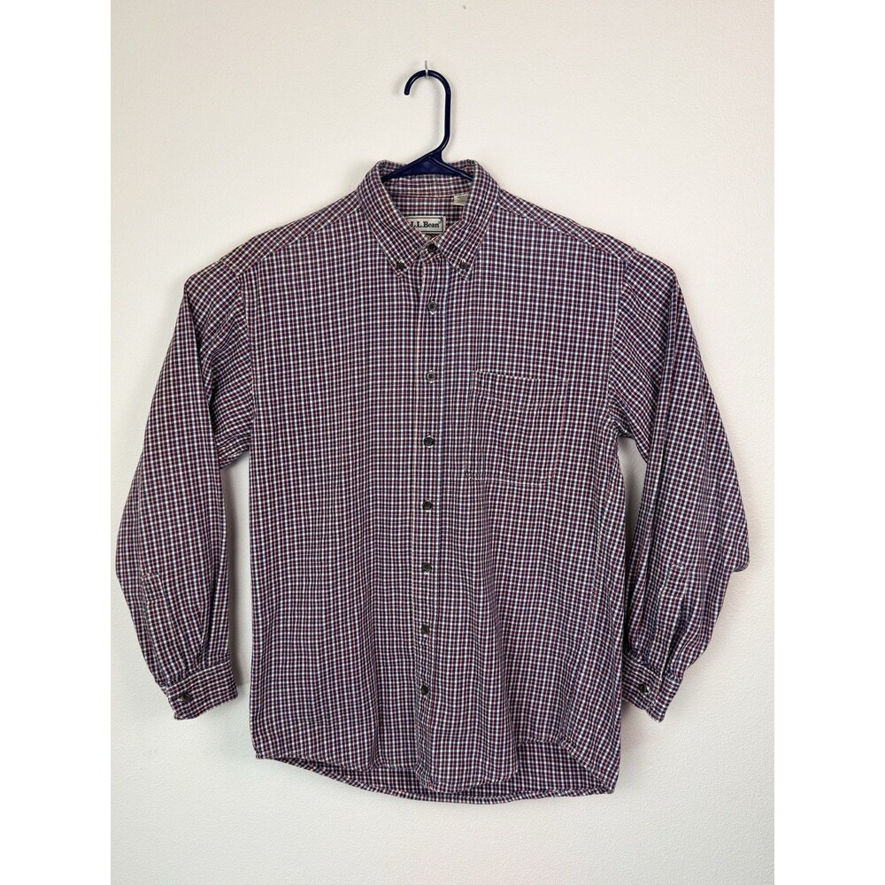 L.L Bean Men's VTG M Tall Plaid Button Down Shirt Long Sleeve Cotton Outdoor US